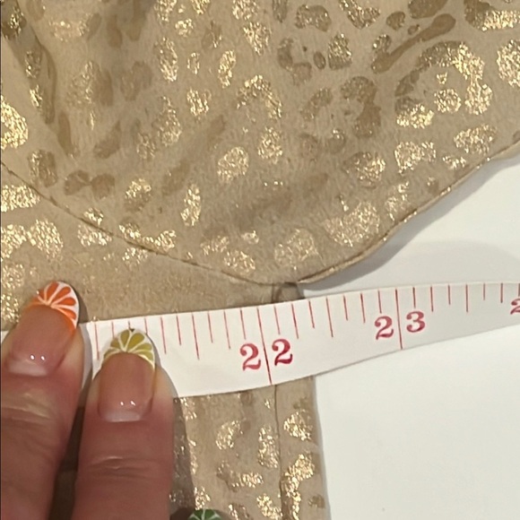 MICHAEL Michael Kors Gold Leopard Sailor Collar Ruffled Blouse w/Flare Sleeves 💛 - Picture 11 of 12